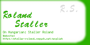 roland staller business card